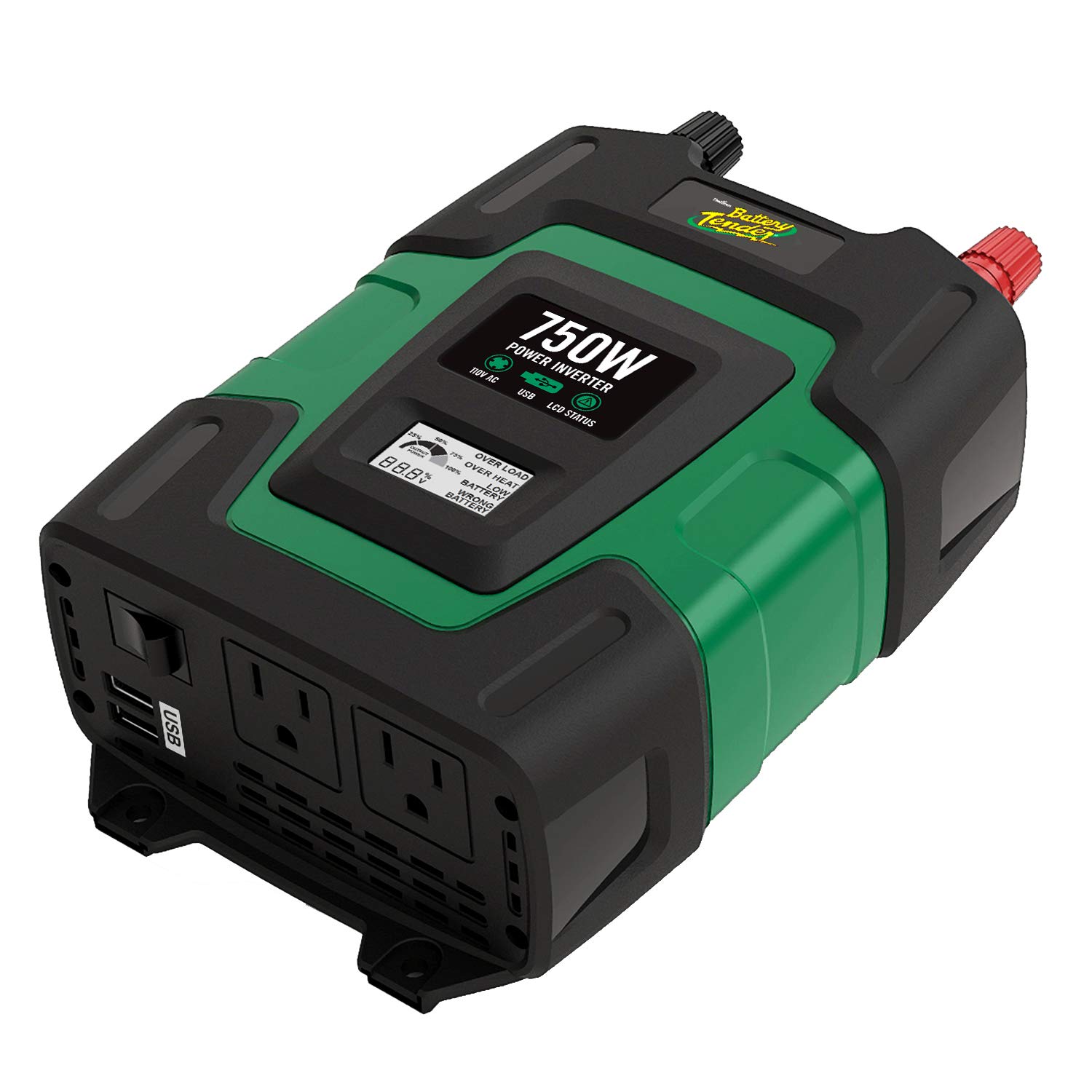 Battery Tender 750 Watt Power Inverter: 12 Volt Vehicle Battery to 115 Volt AC Vehicle Inverter with