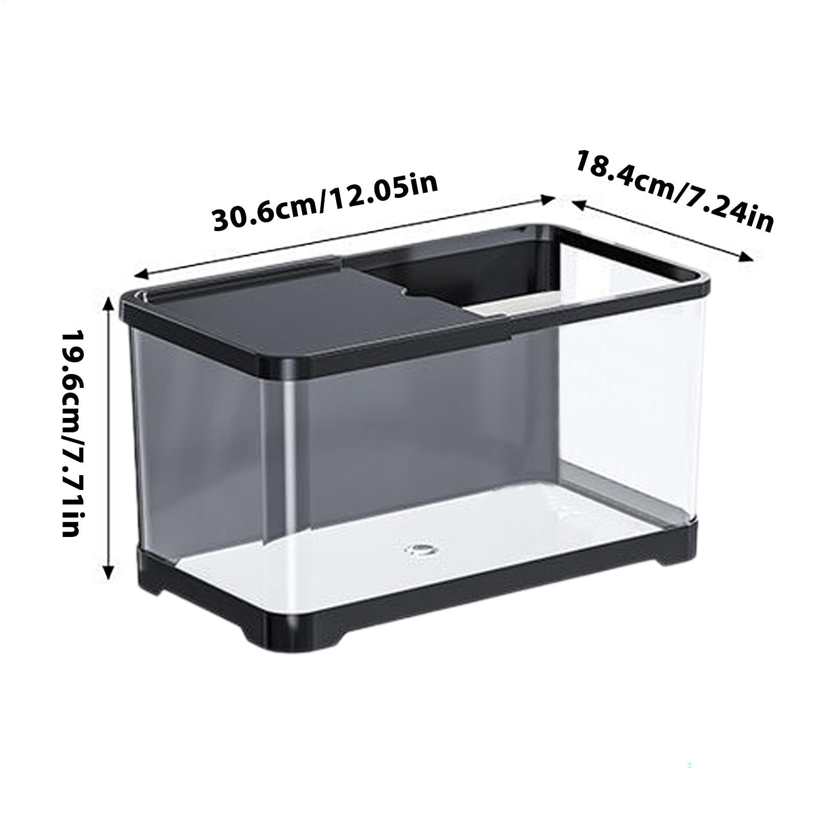 Kit d'aquarium – Aquarium décoratif en Eau salée | Aquarium avec système | de filtration, éclairage, réservoirs créatifs, aquarium avec panier pour Goldfis, gupy, crevettes, méduses