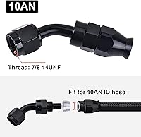 Vista 4 de EVIL ENERGY 10AN PTFE Extremo de Manguera 45 Grados Negro para Manguera PTFE Solo 2 Piezas
