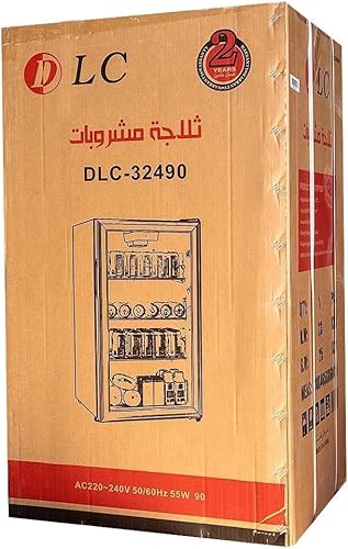ثلاجة مشروبات صغيرة من دي ال سي، سعة 90 لتر، 55 واط، أسود، موديل DLC-32490