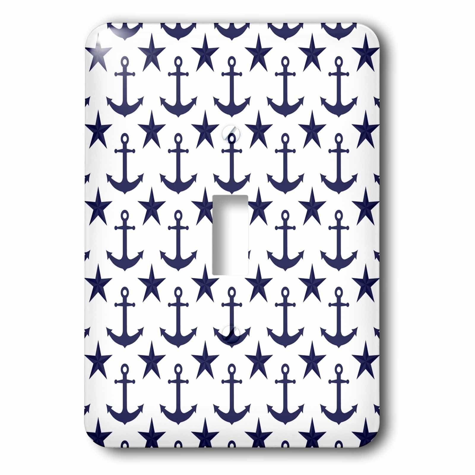 Interrupteur à bascule unique motif ancre marine pour plaque de commande électrique originale