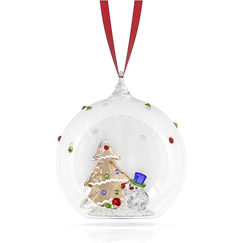 Swarovski Holiday Cheers Tree and Snowman Ball Ornament