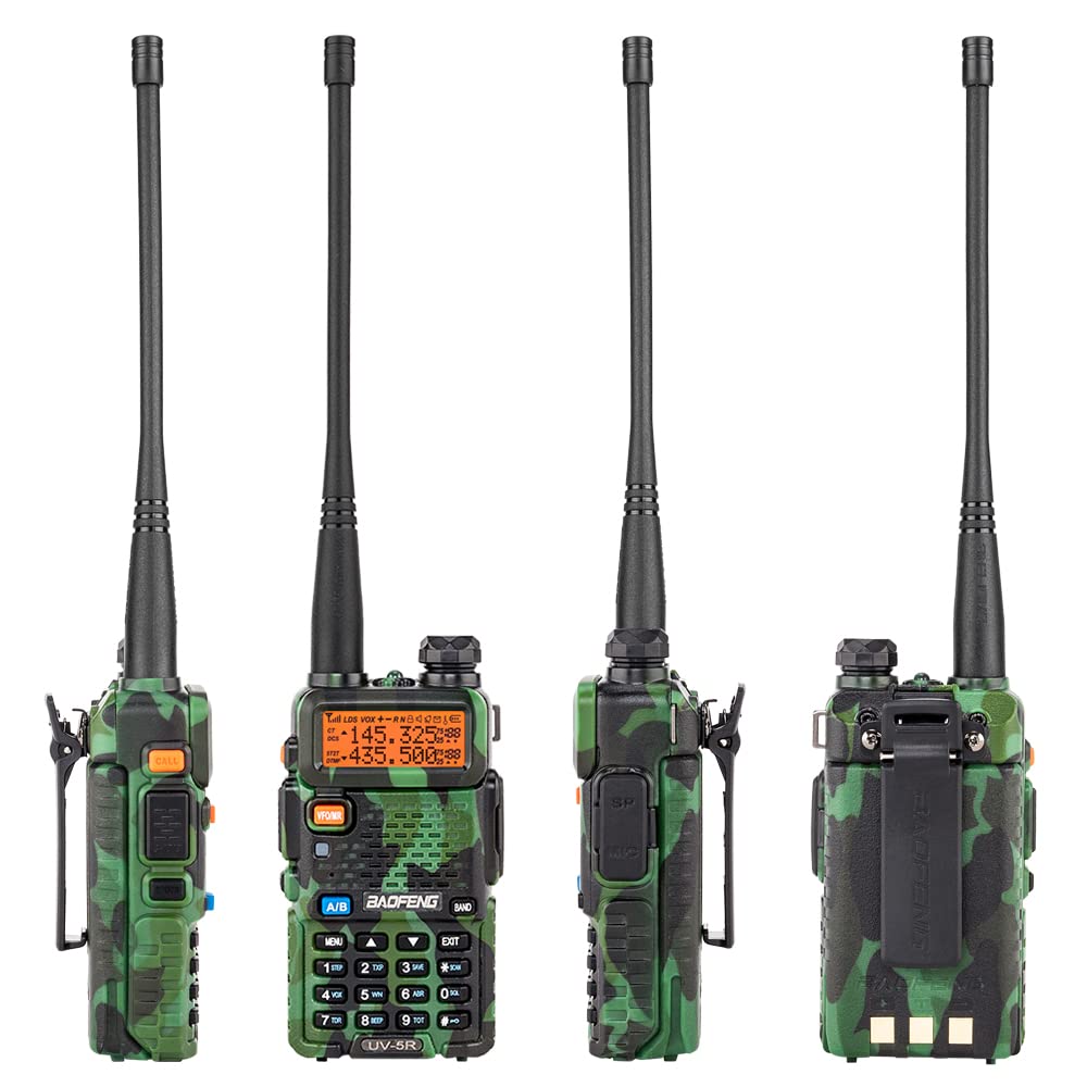 Bonnlo Talkie Walkie bi-Bande pour UHF VHF, Appareil Radio Longue portée avec Batterie 1800 mAh, Casque pour Adultes, Vert