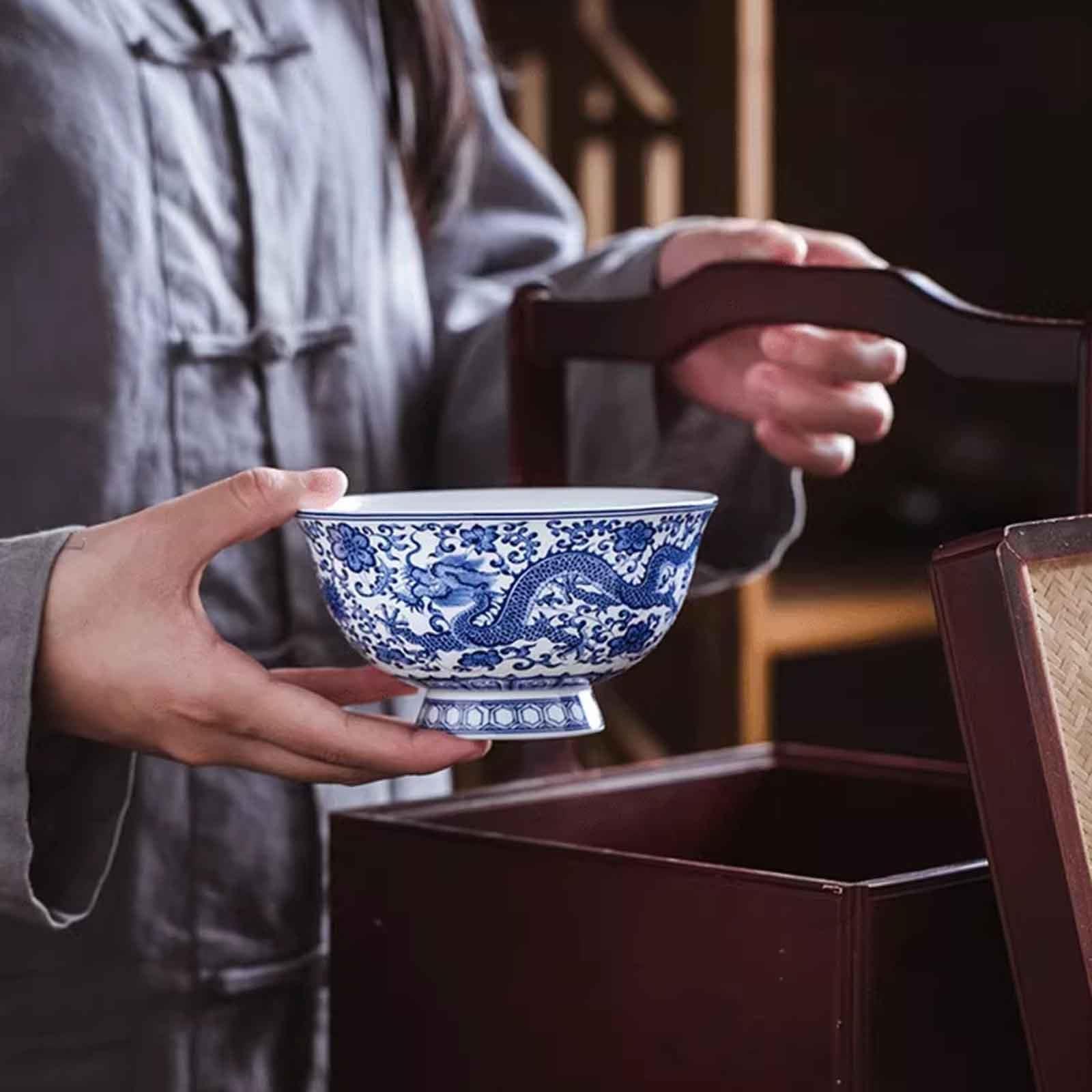 Chinese Style Ceramic Bowl,Servierschalen Reisschale,2 teiliges Set