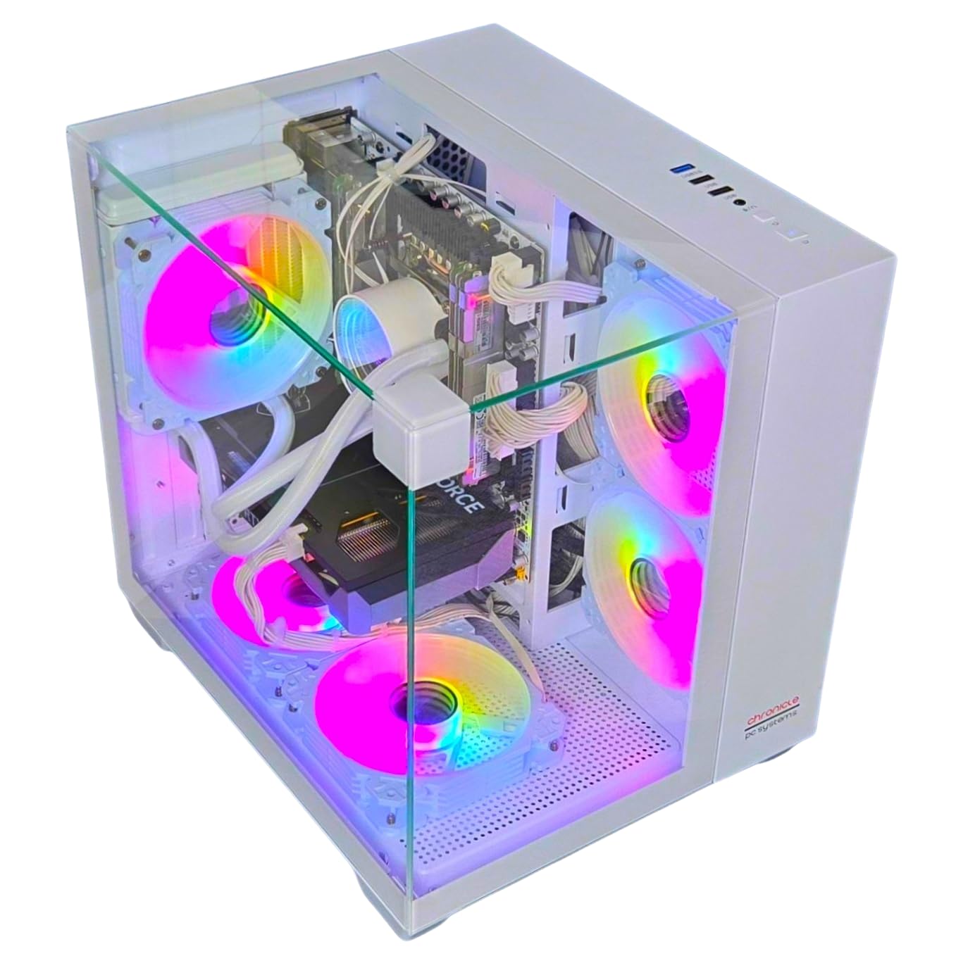 Gaming PC Phantom White | NVIDIA RTX 3050 | 12 Core | RGB Lüfter mit Fernbedienung | Wasserkühlung | WLAN | Windows 11 (64GB RAM 1TB SSD)