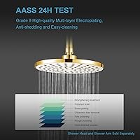 Vista 4 de OFFO Brazo de ducha con brida, oro brillante de 3 pulgadas, cabezal de ducha de lluvia de repuesto, brazo recto, montado en techo para cabezal