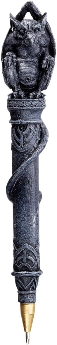 Design Toscano Gargoyles & Dragons: Edric Sculptural Pen, 1 Count (Pack of 1), Greystone