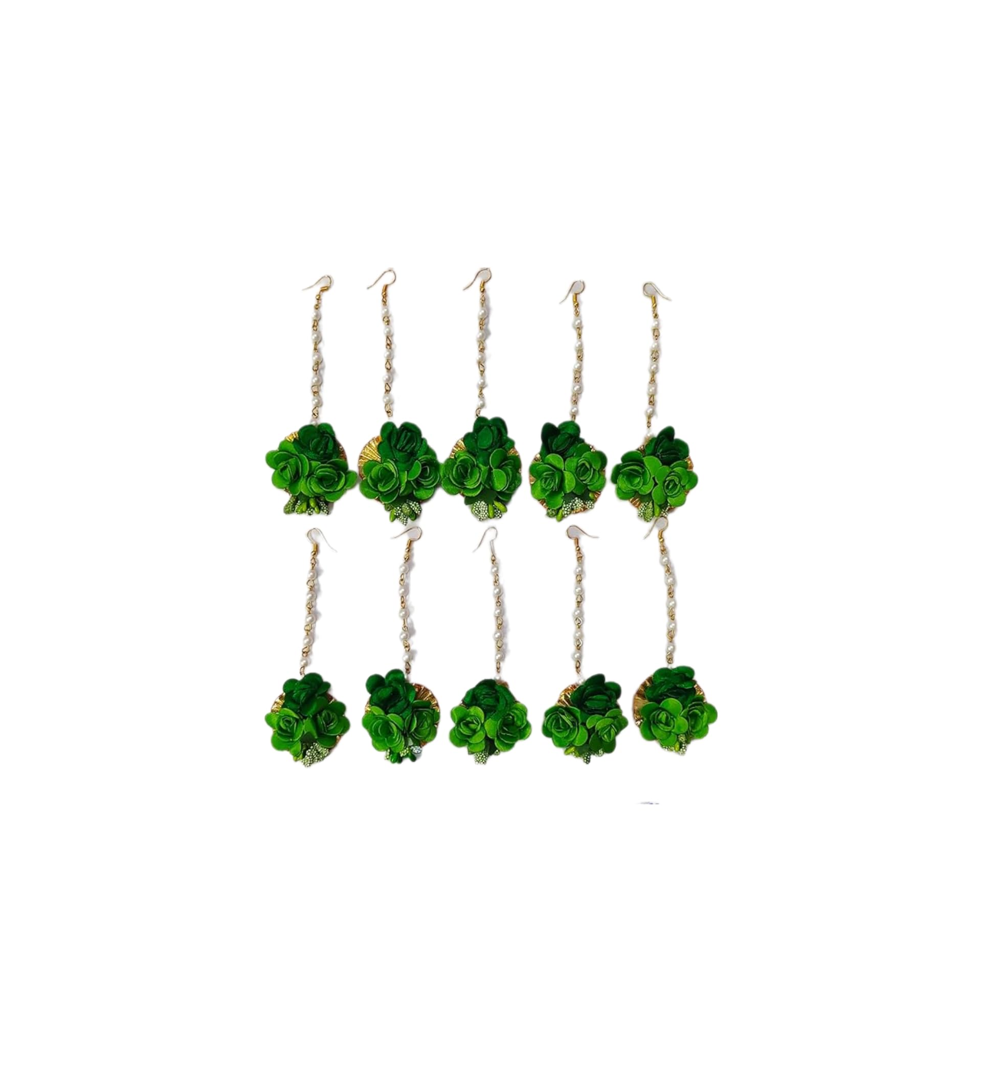 S.S CREATION Green Floral Maang Tikka Set for Girls and Women - Suitable for Wedding, Baby Shower, Shaadi, Haldi, Mehandi, and Parties - 20-Piece Combo of Flower Jewelry Mangtikas (B0CP5KX18R) Amazon Price History, Amazon Price Tracker