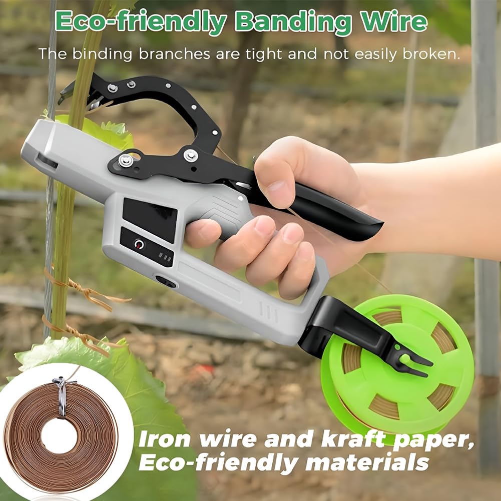 Atadora de plantas con correas, alicates semiautomáticos para enredaderas, jardín, verduras, 45 mm de diámetro, 6000 ciclos