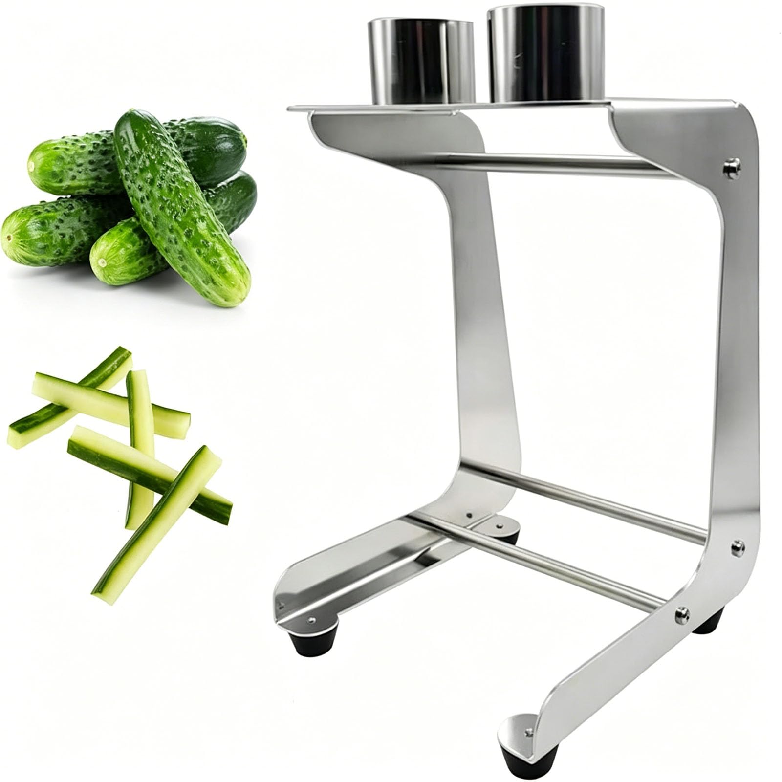 JOSBY Affettatrice Manuale per Cetrioli, Base Antiscivolo, in Acciaio Inox 304, Affettatrice Professionale per Verdure, velocità di Taglio 10 Fette al Minuto, Diametro di Taglio 45 Mm, Ideale per