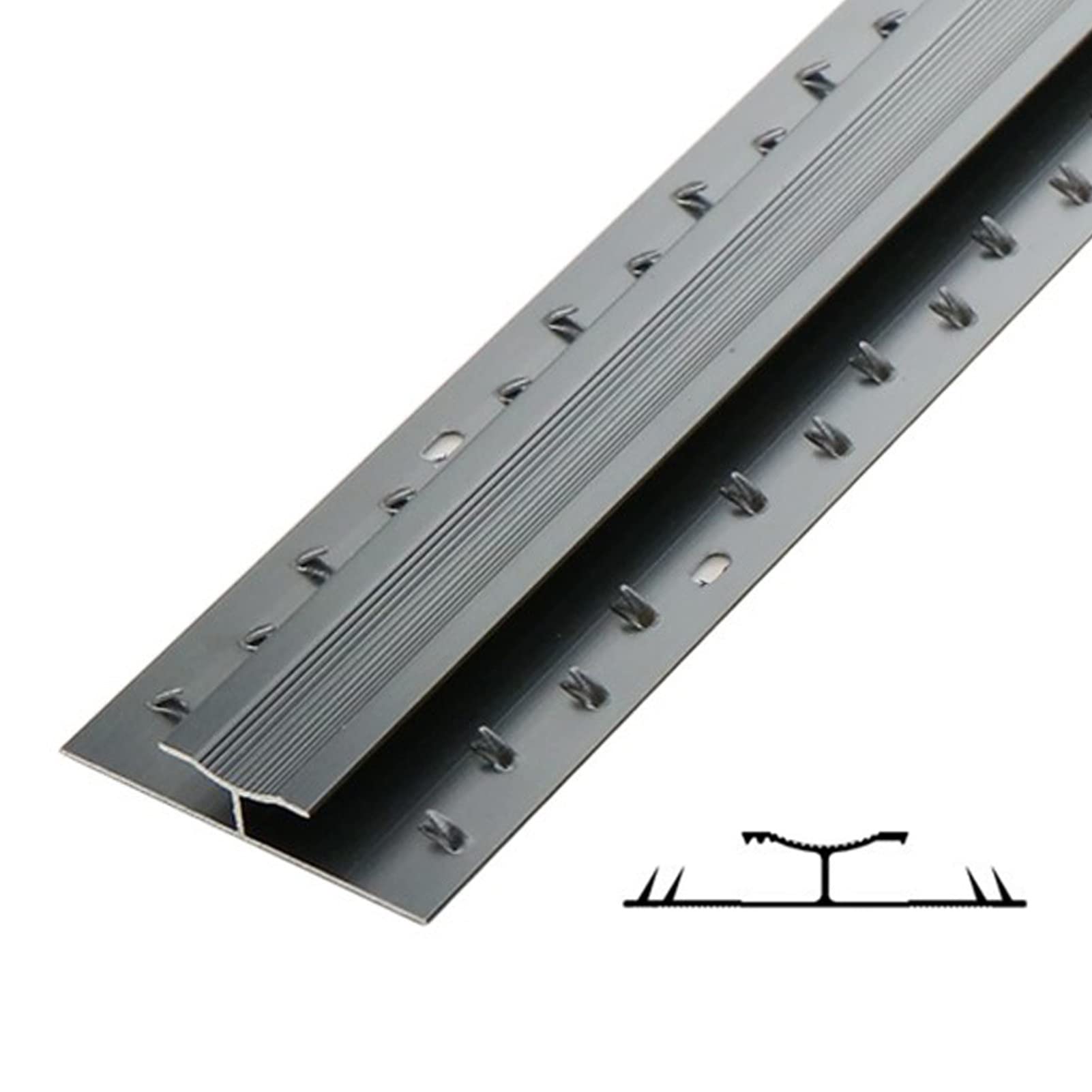 Aluminiowa listwa przejściowa do dywanów o długości 90 cm — trwała antypoślizgowa listwa krawędziowa zapewniająca płynne przejścia między podłogami wewnątrz i na zewnątrz