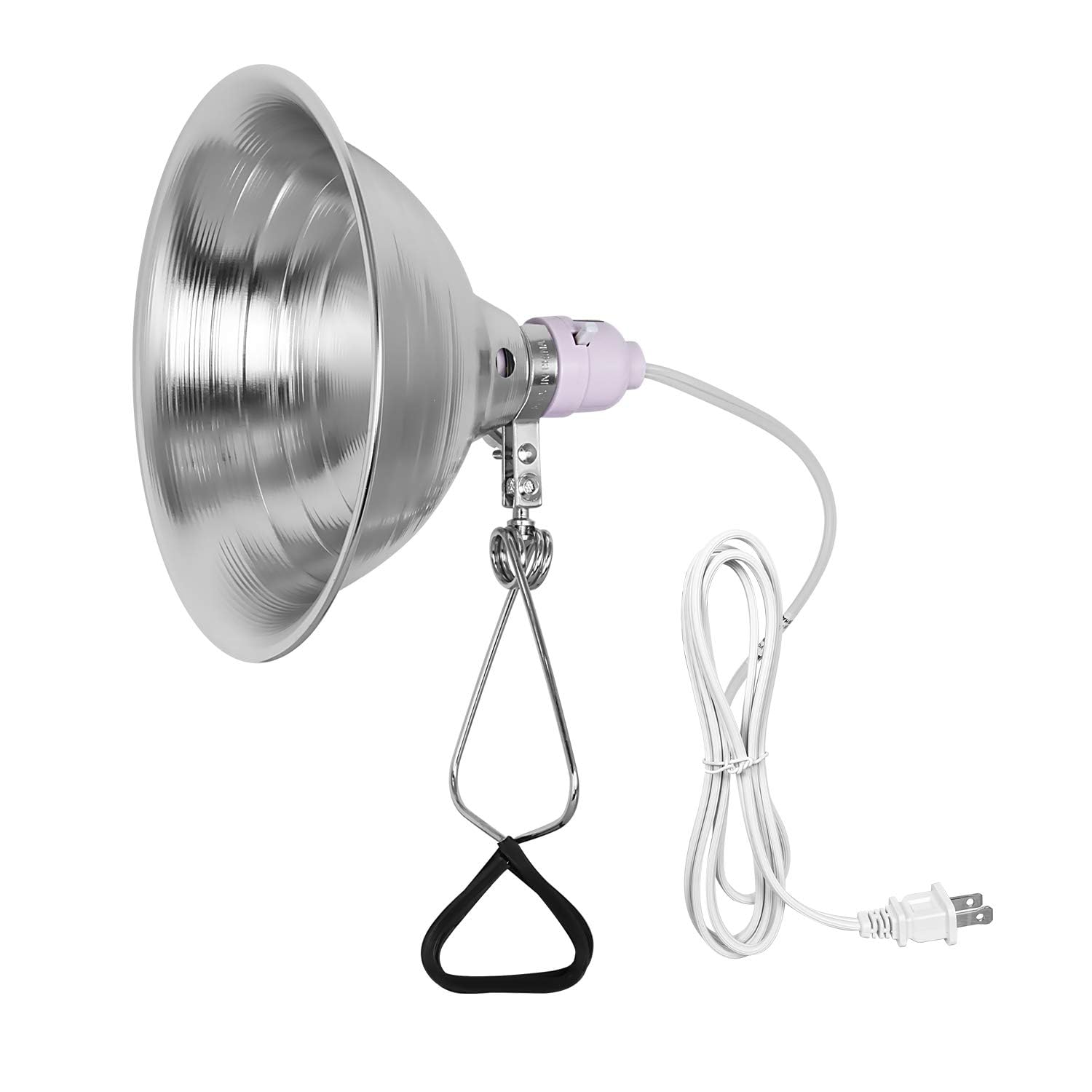 Simple Deluxe Clamp Lamp Light 150 Watt with 8.5 Inch Aluminum Reflector (no Bulb Included), 6 Feet Cord, 1 Pack, White