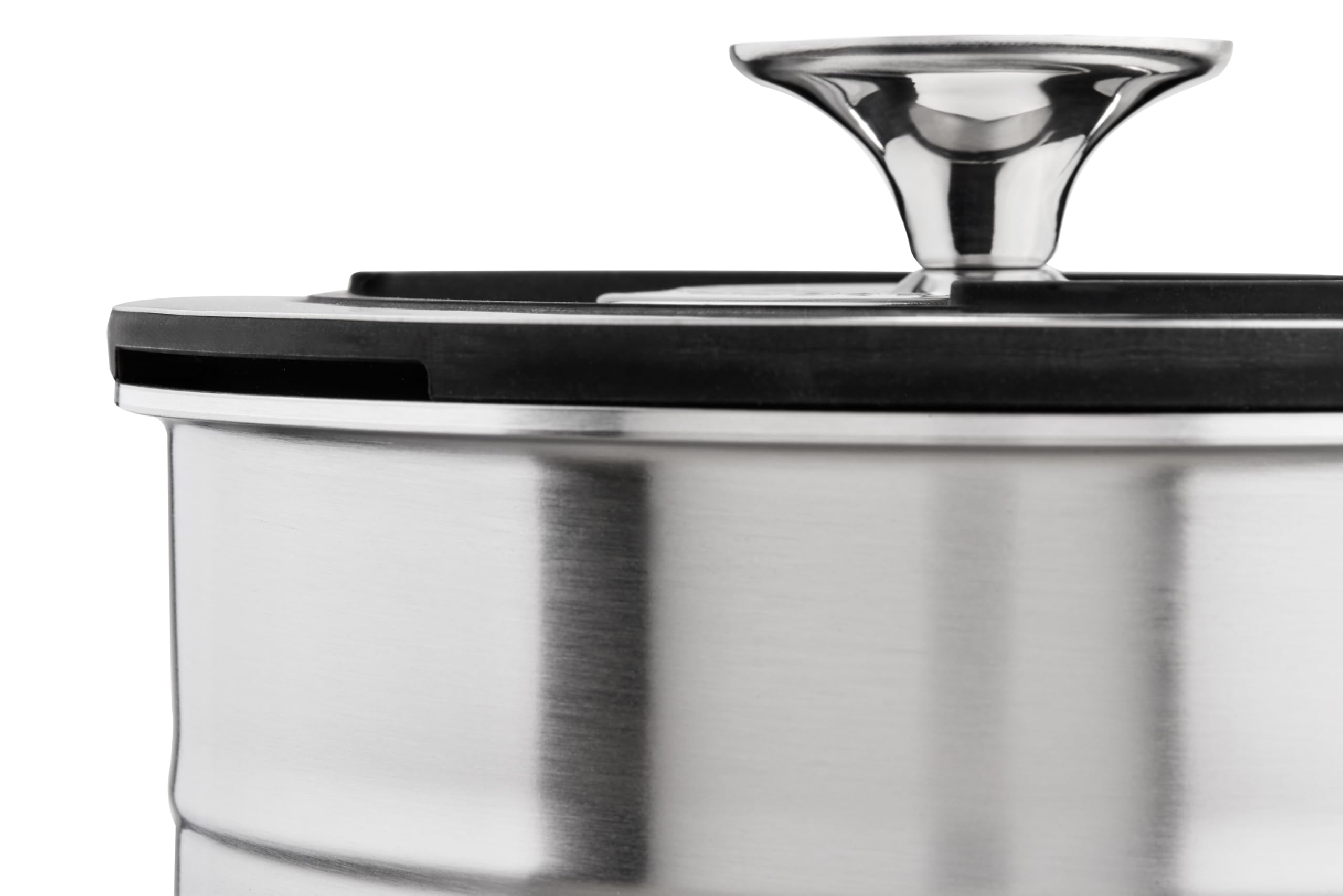 Sallys Edelstahl Kochtopfset Induktion "La Cucina", 9-teilig, Kochtopf Set mit multifunktionalem Glasdeckel, Innenskalierung, für alle Herdarten geeignet