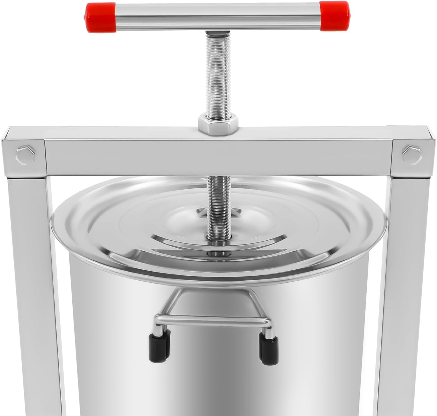 10L/2.6Gal Fruit Wine Press, DIY Large Manual Juice Press Maker Beeswax Extractor with T-Handle, Stainless Steel Cider, Grape, Apple Press Machine for Wine and Juice Making