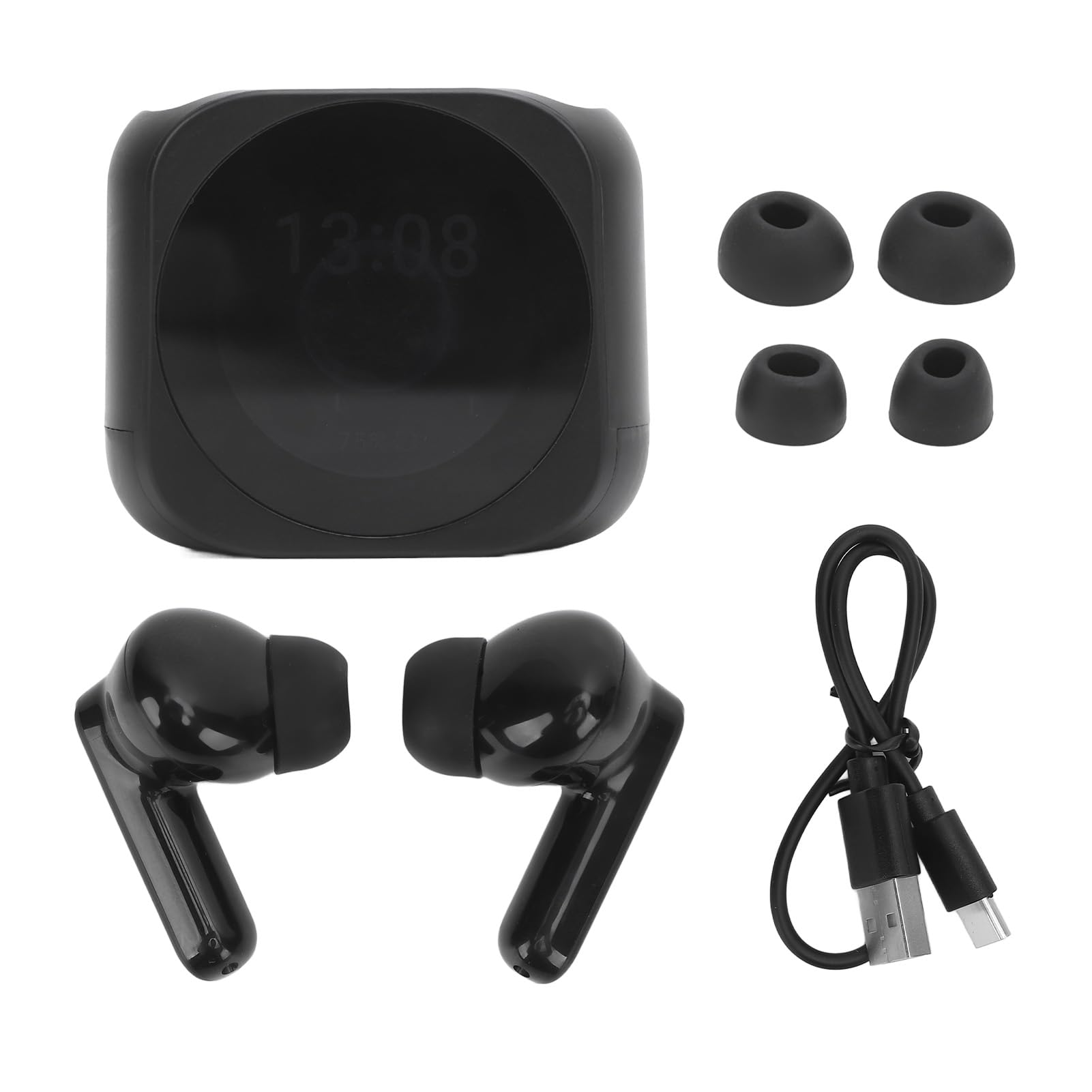 ASHATA Auricolari Traduttore Bluetooth 144 Lingue Bluetooth 5.4 per Uso Multifunzionale Qualità del Suono, per i Viaggiatori (BLACK)