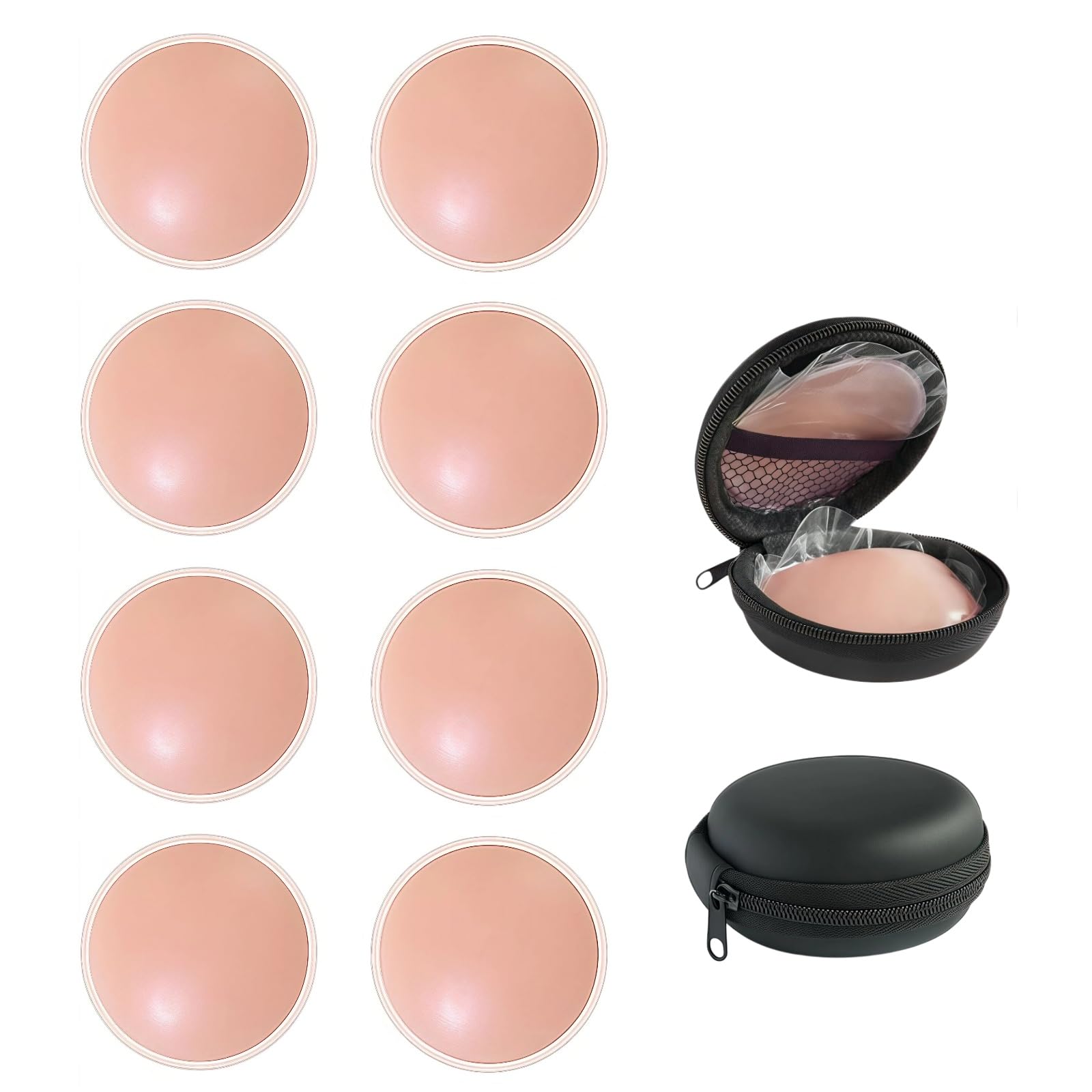 4Pairs Silicone Nipple Covers Reusable Invisible Pasties with Travel Case