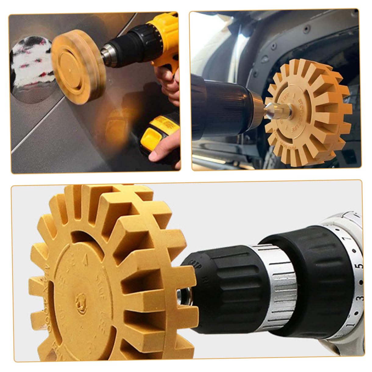 PRETYZOOM 3 Sätze Gummirad Entfernen Vinyl-entferner Räder Autoaufkleber-entferner Automobil Details Entfernung Von Aufklebern Werkzeug Eraserrad Der Aufkleberentfernung Metall 2 Stück * 3