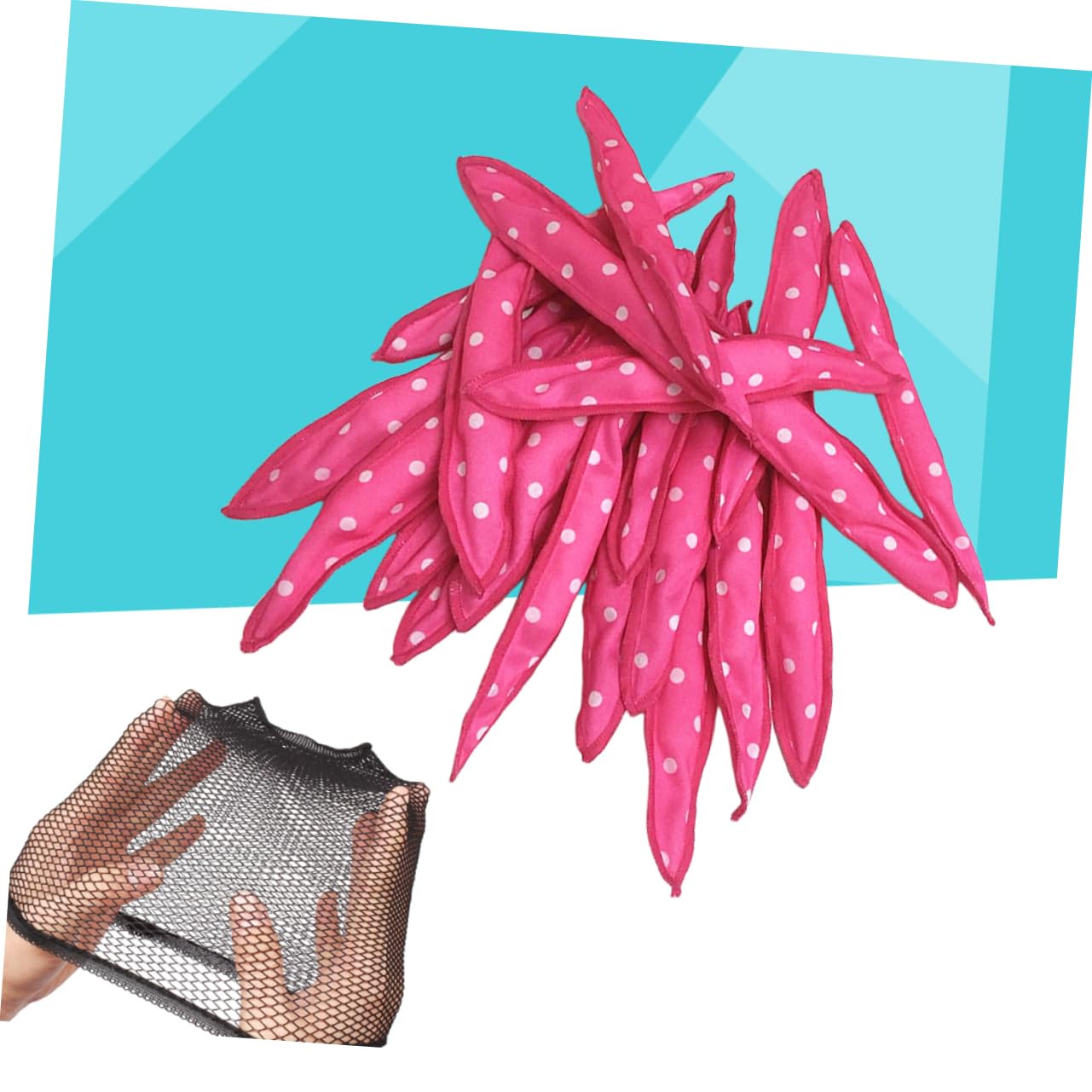 FRCOLOR 60pezzi Rullini Per Spugna Per Stile Ondulato Strumento Con Rete Per Per Donne e Ragazze Rosa