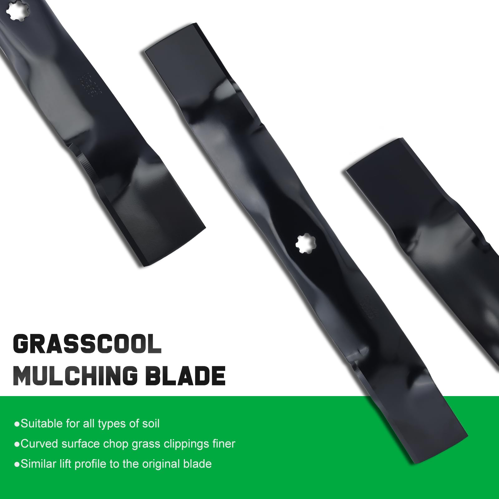 Grasscool D130 - Cuchillas para cortacésped de 42 pulgadas para John Deere D110 D100 D125 D105 S100 E100 LA125 LA115 LA105 42 pulgadas cubierta tractor cortacésped reemplazo GY20850 GX22151