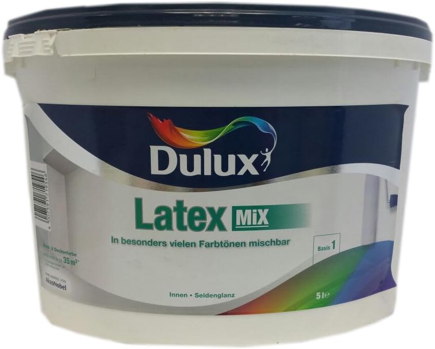 Dulux Latex Mix Base1 Wandfarbe Seidengläzend Weiß 2,5 L Amazon.de