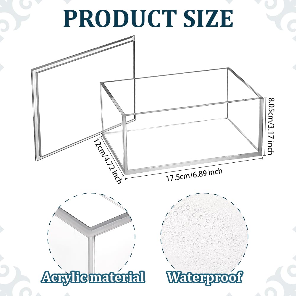 PH PandaHall Rechteckige Schmuckschatulle Aus Acryl Durchsichtige Acrylbox Mit Deckel Durchsichtiger Aufbewahrungsbehälter Schmuck Organizer Für Perlen Bastelarbeiten Büro Heimdekoration 17.5x12x8cm
