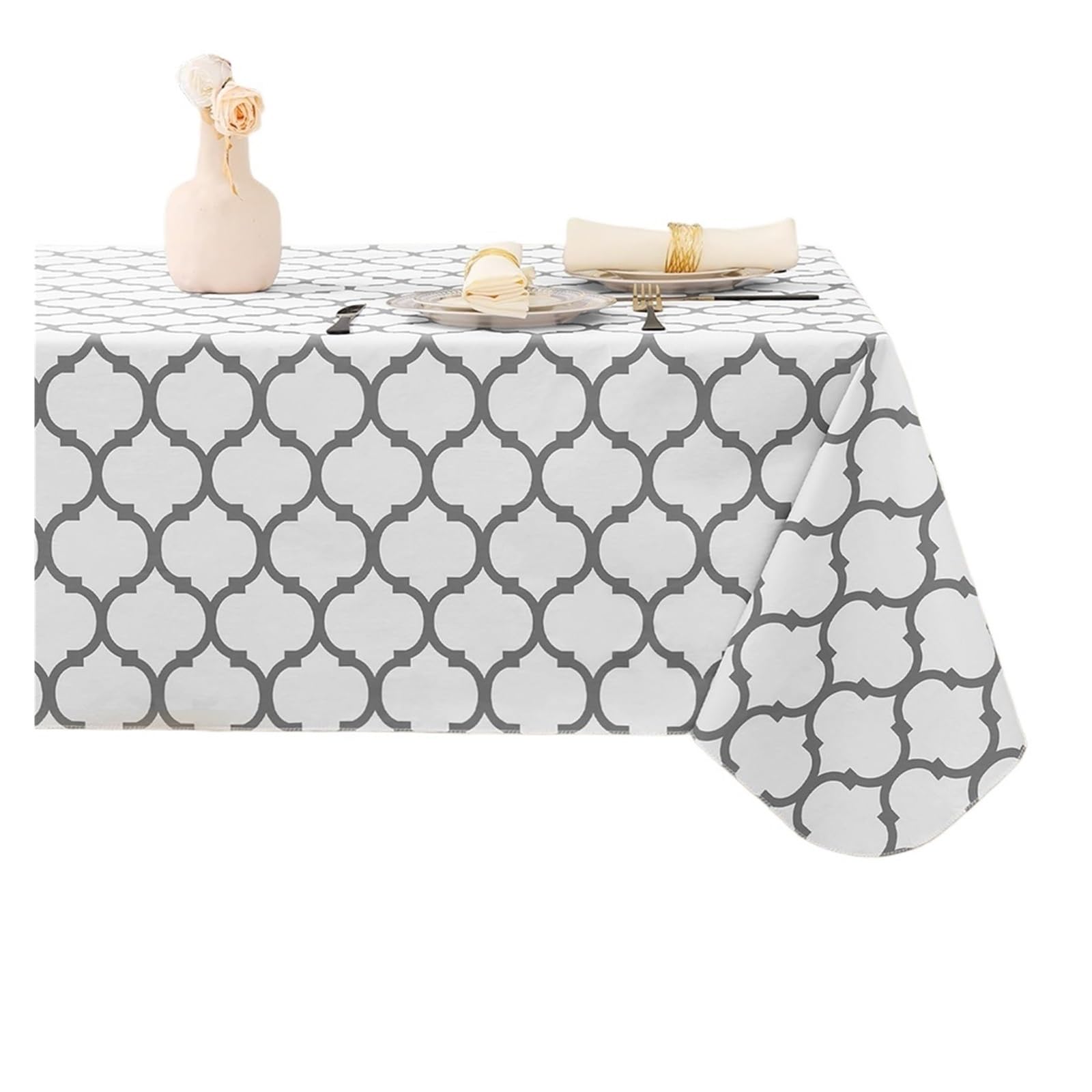 LUYSGBXR Waterproof Tablecloth House Table Cloth Rectangular Tablecloths Waterproof Mat For Coffee Banquet Decoration Dining Cover(White,152x213cmRectangle)