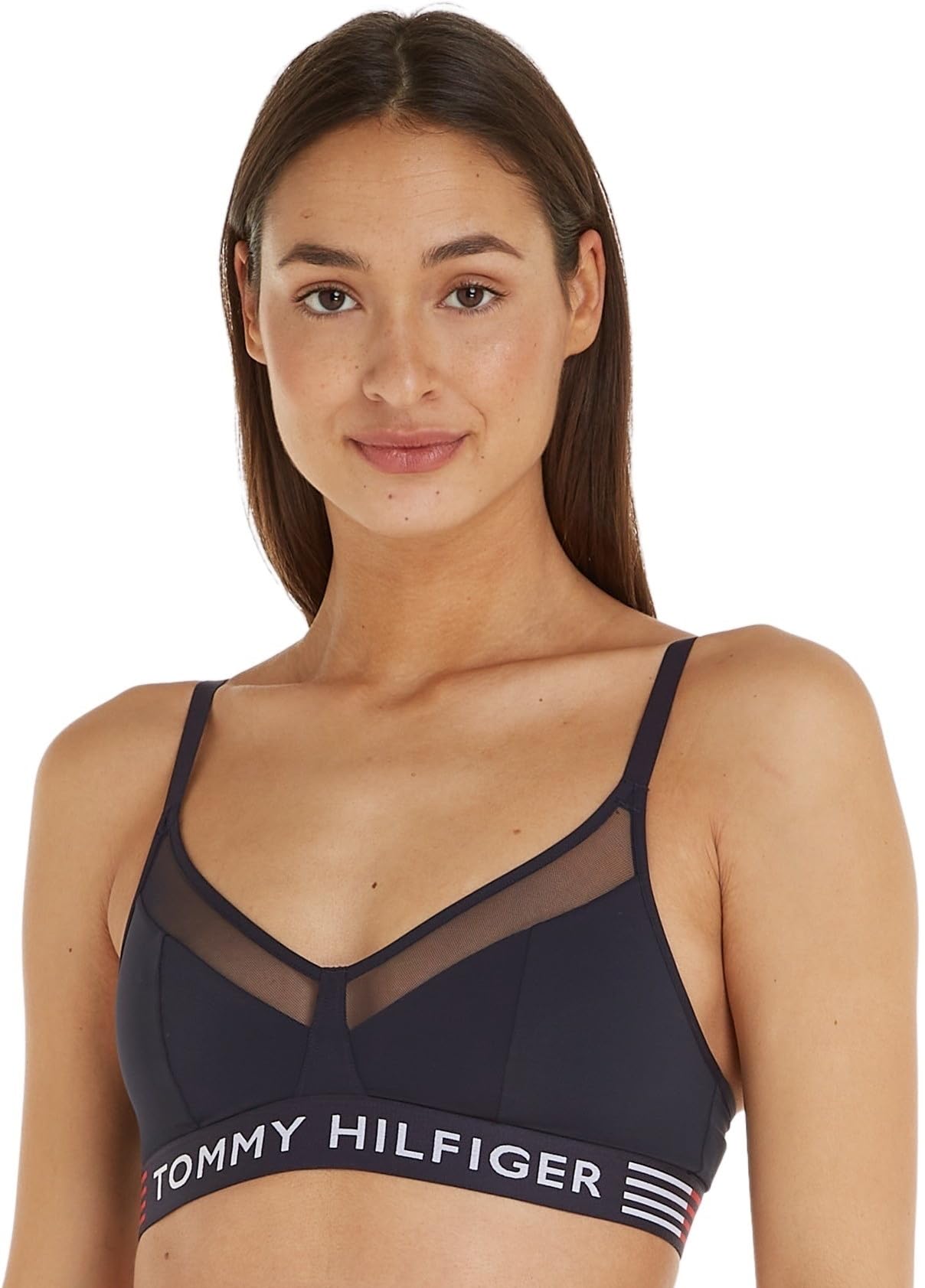 Tommy Hilfiger Women Triangle Cup Bra Stretch, Blue (Desert Sky), S