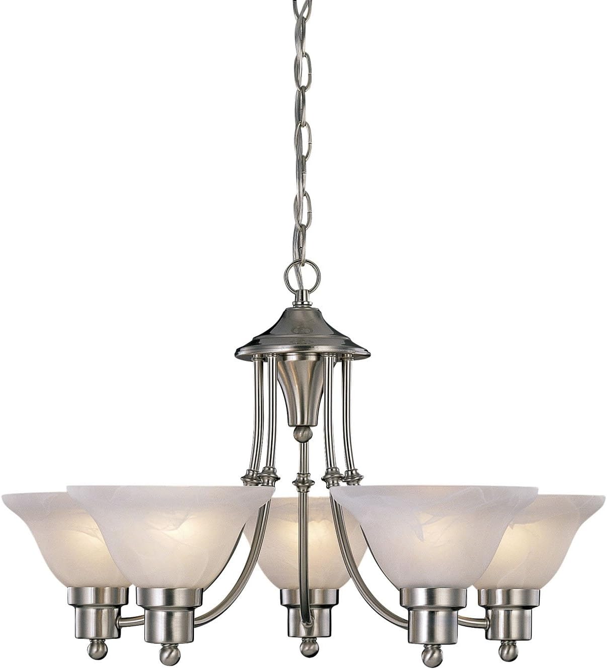 Hardware House 544452 Bristol 5-Light Chandelier, Brushed Nickel - Lighting Fixtures - 