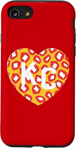Vista 43 de Carcasa para iPhone 11 KC Heart Red/Yellow Animal Print Kansas City Hearts Kc Heart