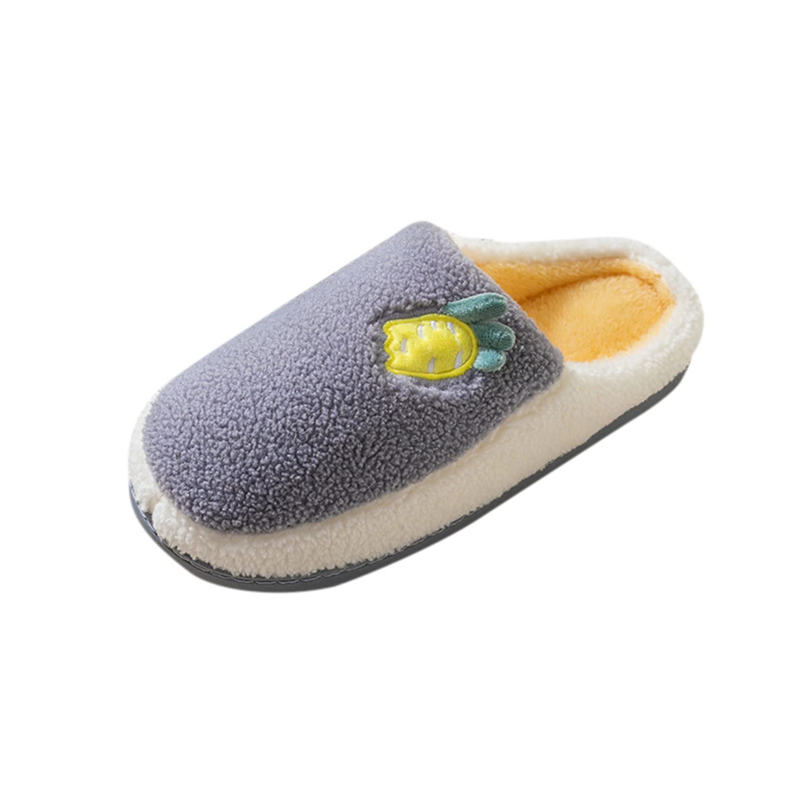 Slippers Couple Plush Cotton Home Mens Cotton Style Radish Slippers Warm Mens Slipper Slippers for Men Grey
