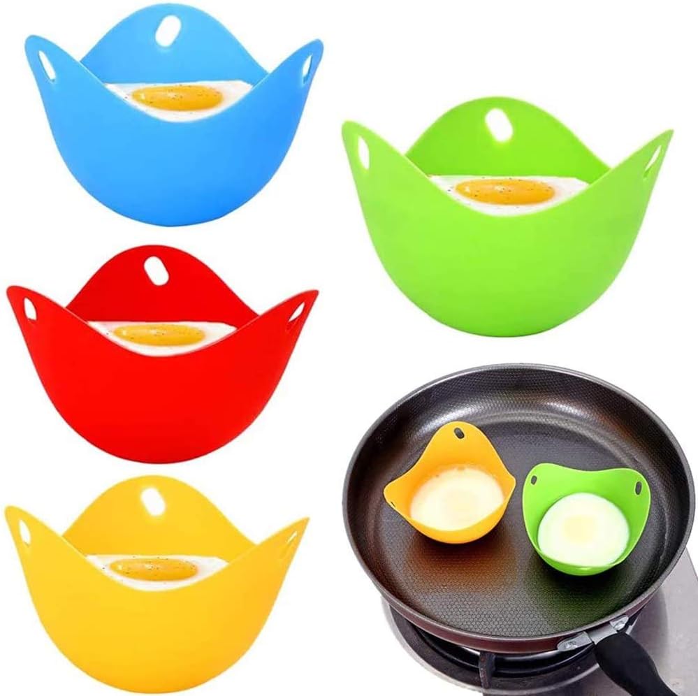Mofun® Silicone Egg Poachers, Egg Poacher Cups Easy Clean Poaching Poached Eggs (Random Color