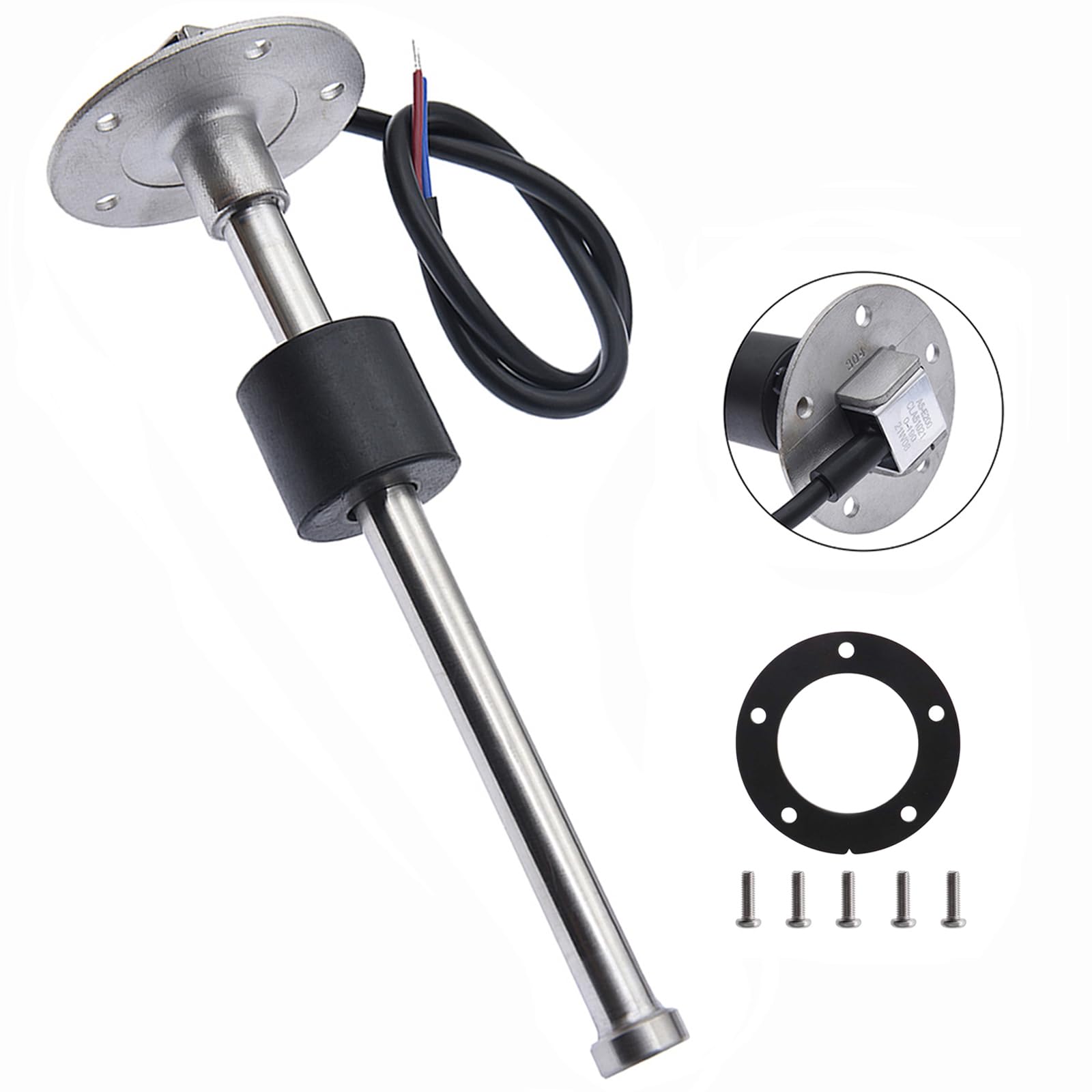 Fuel Level Sensor, Marine Boat Fuel Sender Car Fuel Water Level Sensor 316 Stainless Steel Unit 5 Hole Fit for Fuel Water Gauge 0~190 ohm