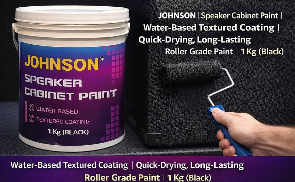 Image of Speaker Paint (1 Kg) & Putty (1 Kg) Combo | Water-Based Textured Coating & Quick-Drying Butter Finish-(Black)