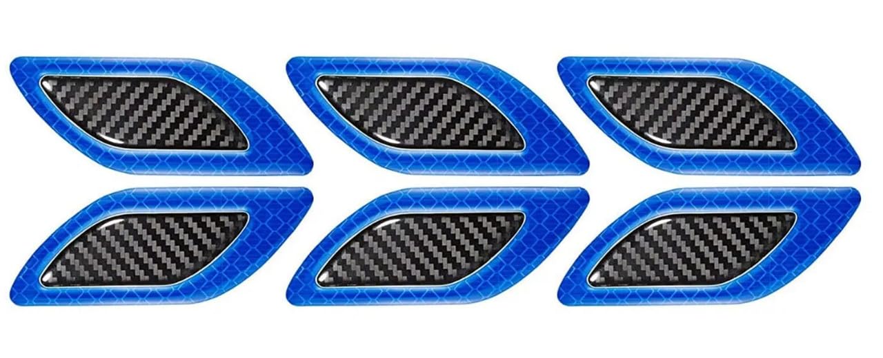 Carbon Fiber Graphic Car Reflective Sticker, Warning Sign Bumper Door Fender Hood Anti-Scratch Cover Decal (Blue) for Elantra