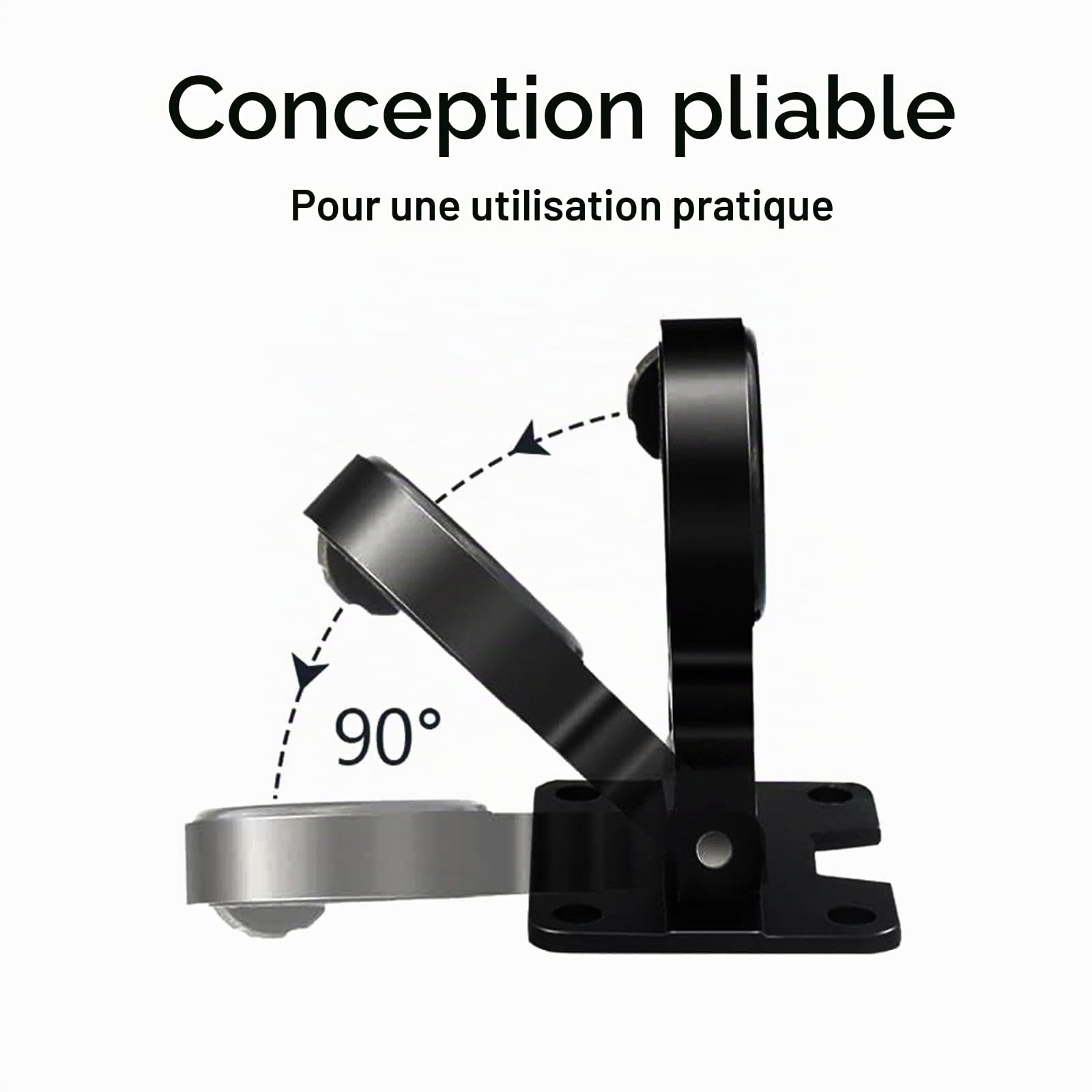 Lot de 2 supports de parapluie de pêche, supports de parasol pliables à fixation murale, pour balcon, terrasse, plate-forme de pêche (noir)