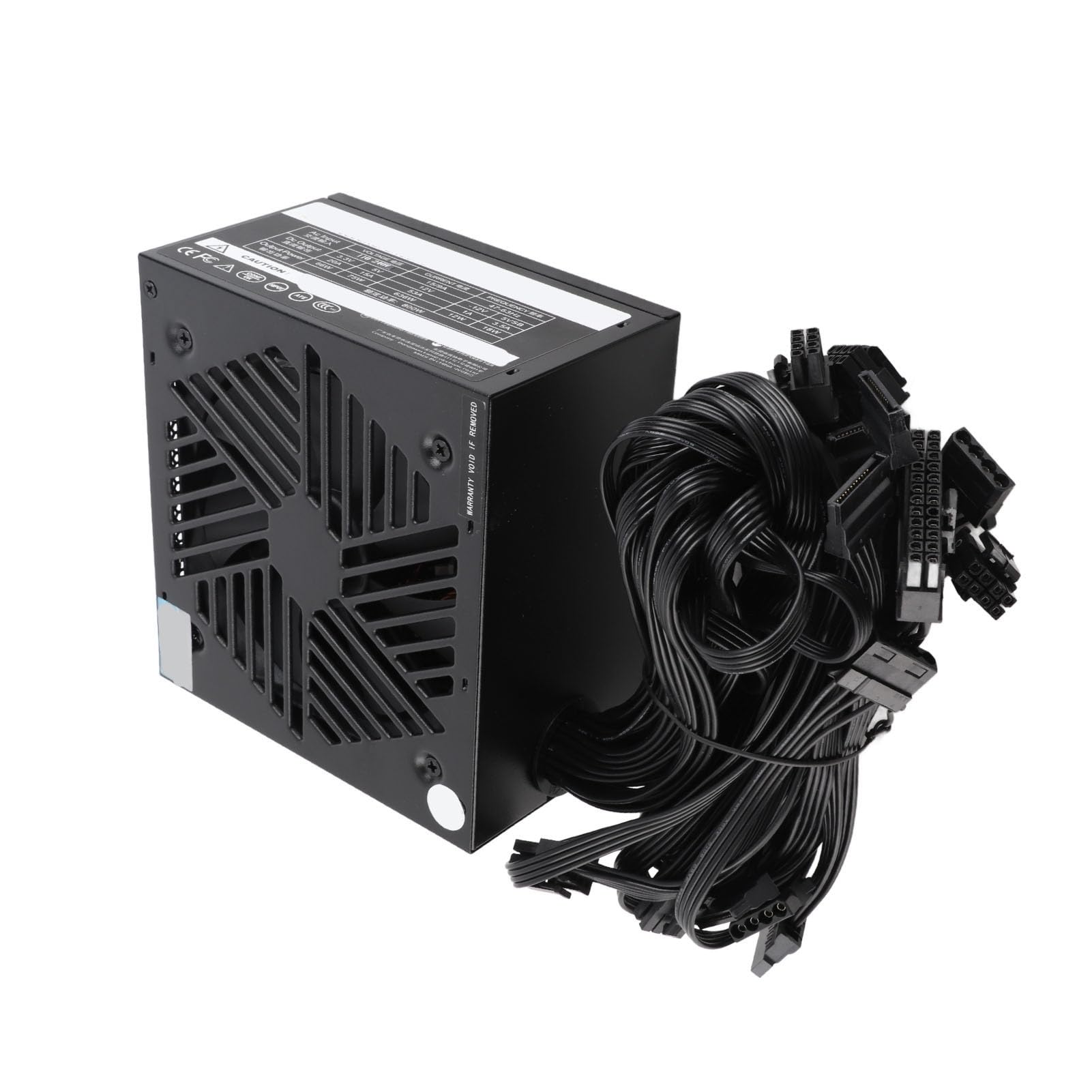 PUSOKEI Alimentatore da 800 W per PC Desktop |PFC Attivo, Supporto Dual Core, Ventola a velocità Automatica