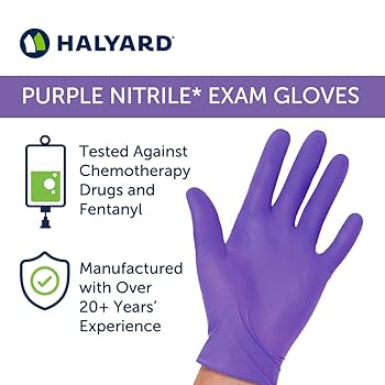 Amazon.com: HALYARD Purple Nitrile Exam Gloves, Powder-Free