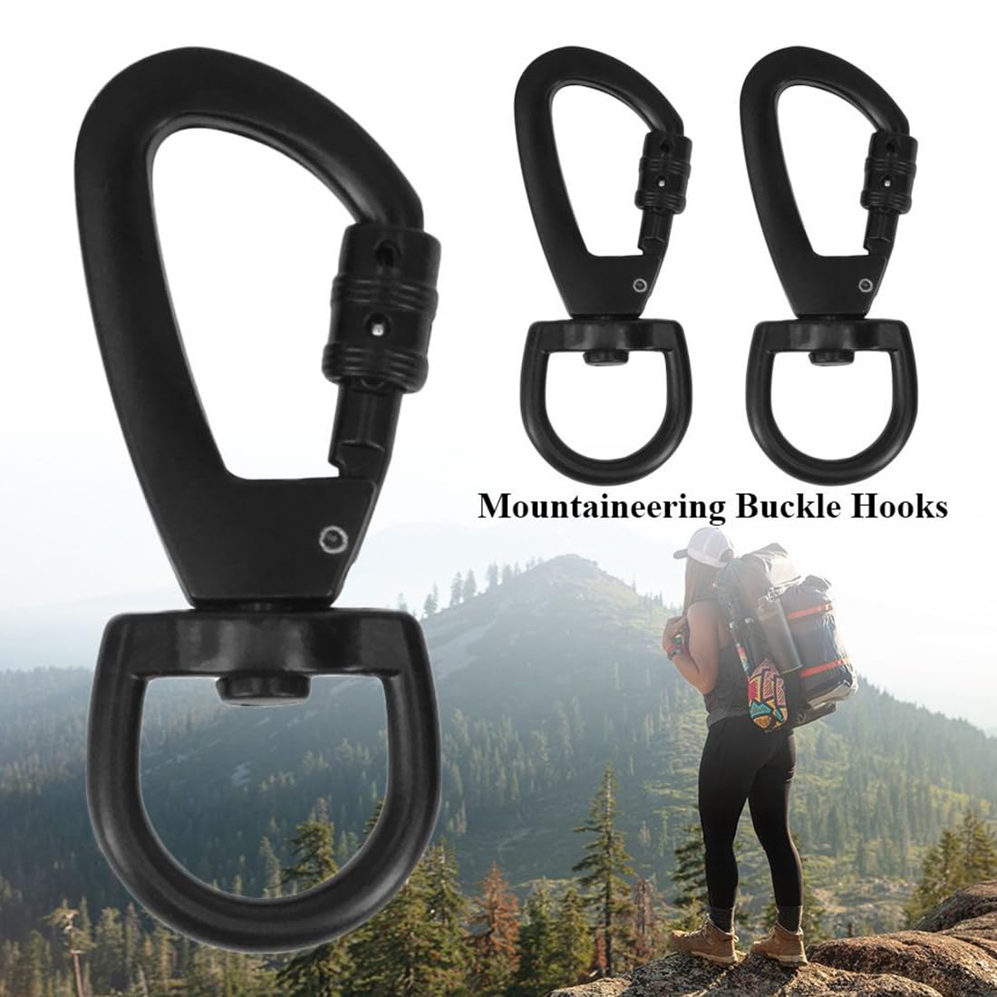 2 Moschettoni In Acciaio Zincato Con Giunto Girevole 6x2cm - Per Campeggio, Cani E Portachiavi