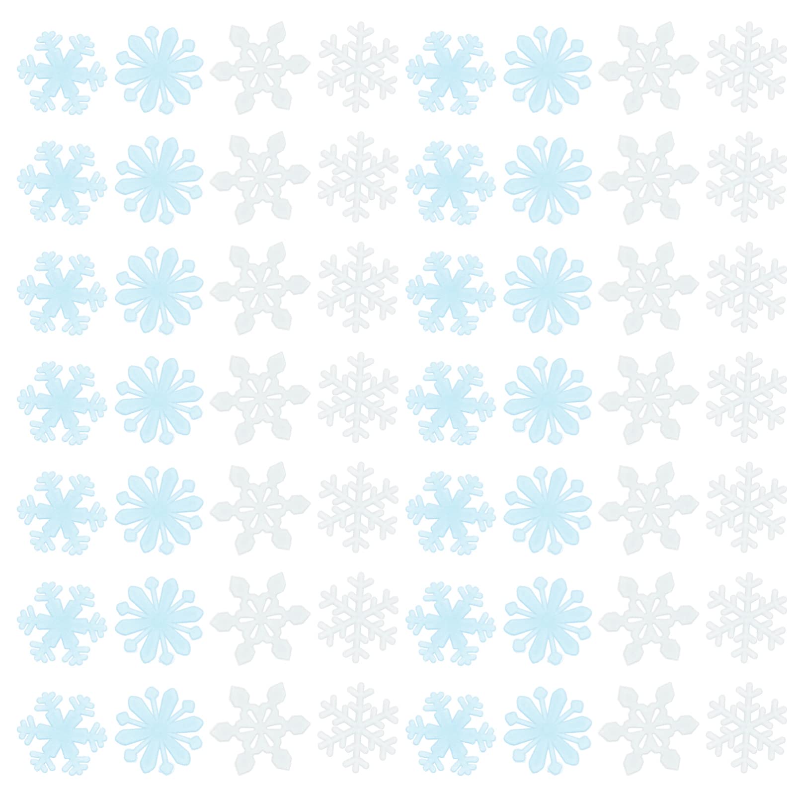 Abaodam 600stücke Leuchtende Schneeflocken Wandsticker Dekoration Für Innenräume Selbstklebend Weiß Und Blau Für Weihnachten Und Winterfestlichkeiten