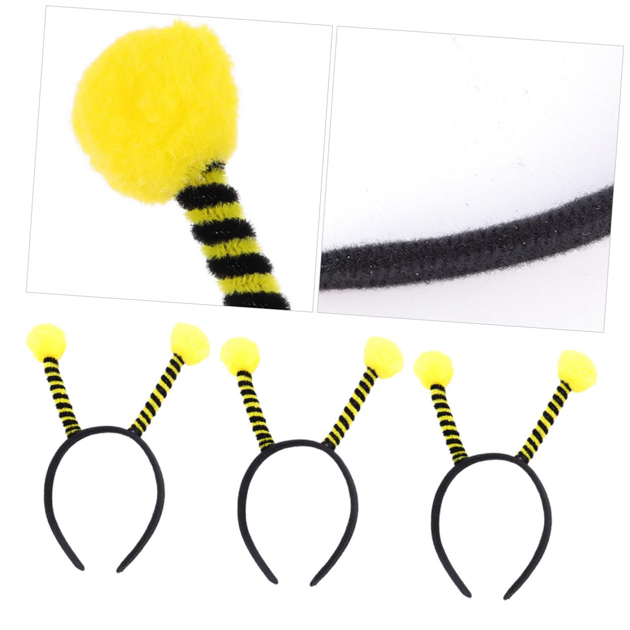 Lot de 14 serre-têtes en forme d'abeille pour fête festive - Serre-tête noir pour costumes et spectacles d'enfants, jaune, 26X15CM