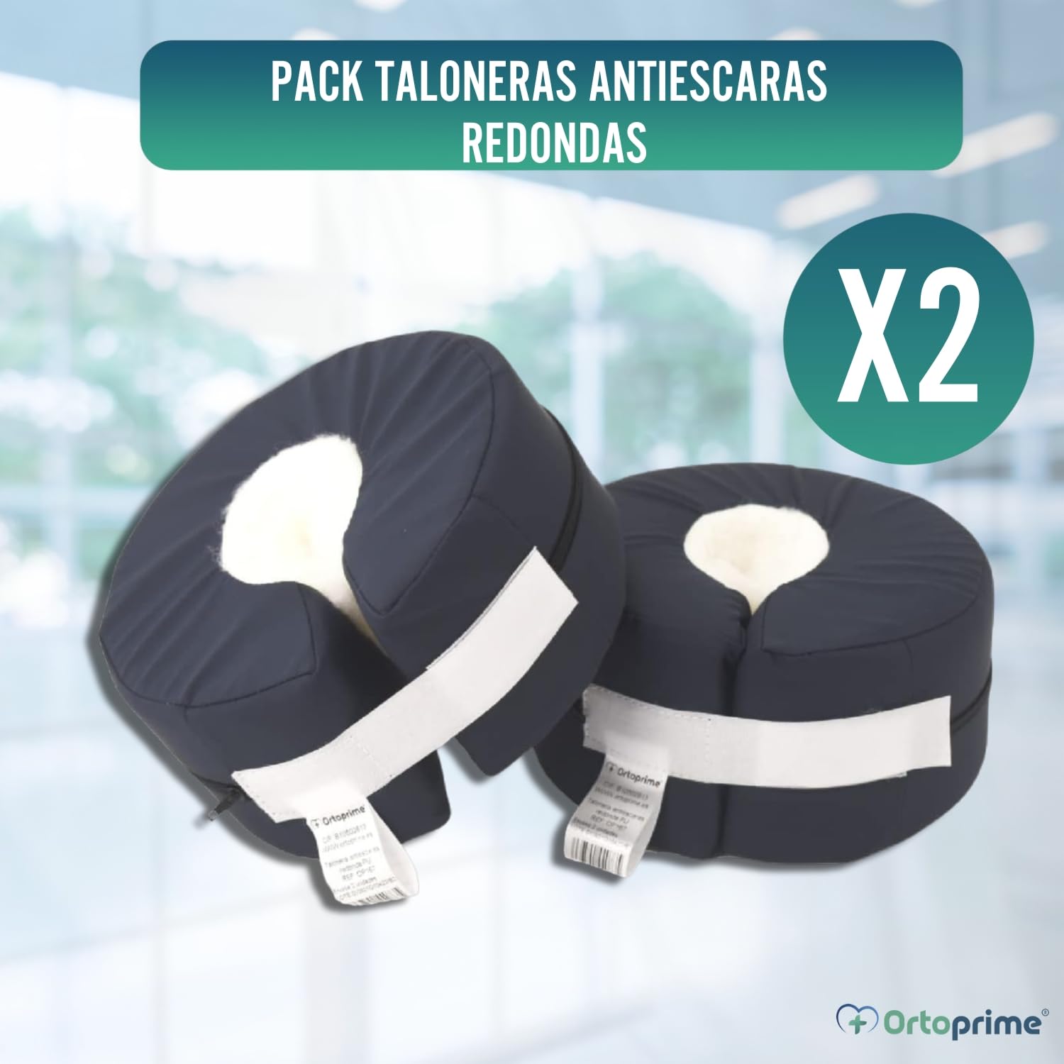 OrtoPrime PACK 2 Taloneras Antiescaras Redondas Impermeables - Protector Talones Antiescaras Ajustable al Usuario - Patucos Antiescaras Ergonómicos - Talonera ortopédica para Codo y Pies