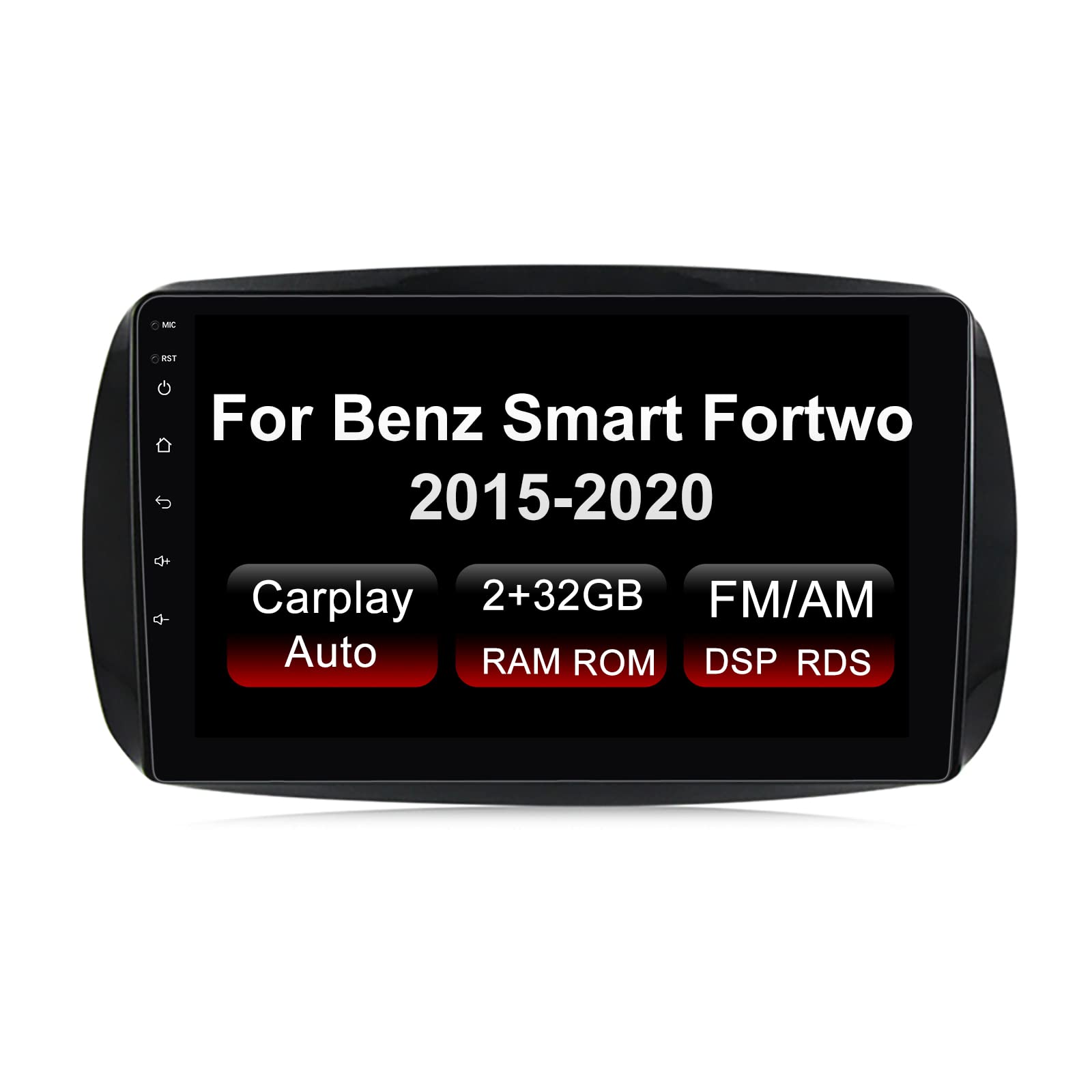 Biorunn Android 11 Car Radio Stereo for Benz Smart Fortwo 2015-2020, 9" Octa Core Built-in Wireless Carplay Android Auto GPS Navi BT FM AM RDS DSP, 2GB RAM 32GB