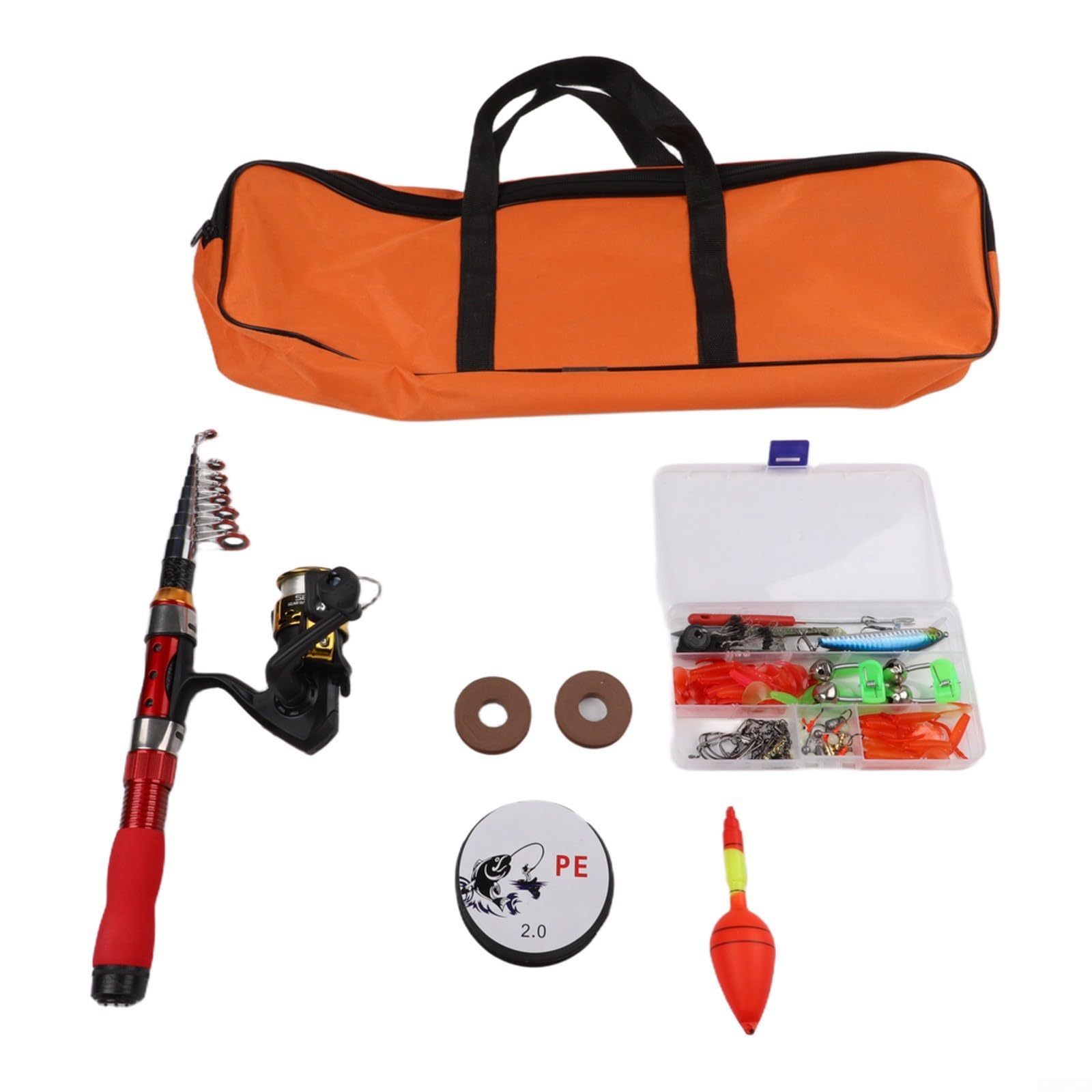 Kit Pesca Vidrio 2. con Carrete y Señuelos Kit Pesca Vidrio 2.(2.30m)