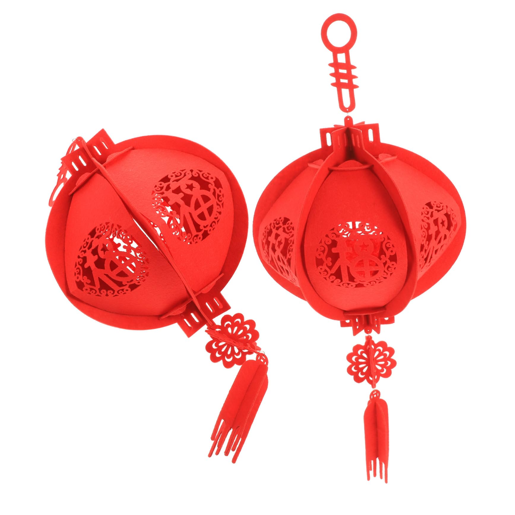 Zerodeko 4 Set Di Ornamenti Tradizionali in Feltro Decorati Per Capodanno 2 Pezzi * 4