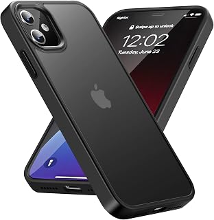 Yriklso for iPhone 11 Phone Case, Shockproof for iPhone 11 Case, Military Grade Drop Protection, Protective Hard Back Slim Translucent Case for iPhone 11 6.1'', Frosted Black