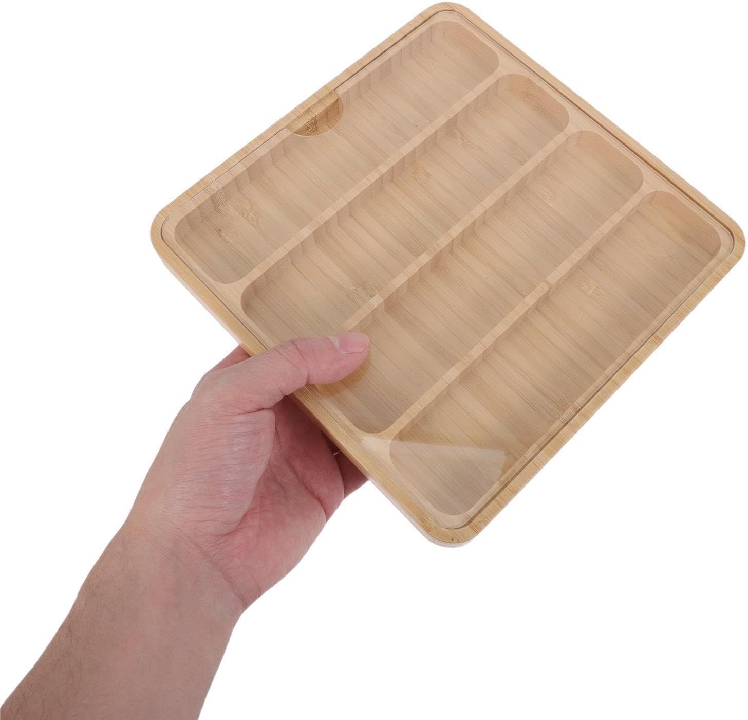 Watch Band Case Organizer 4-slot Bamboo Box with Acrylic Cover Xmas image 4
