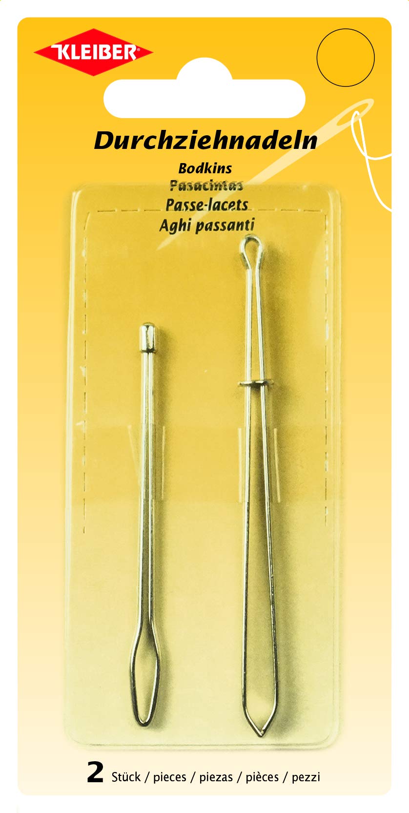 Kleiber Bodkin Pull Through Needles Steel Silver 699-20 80mm 65mm