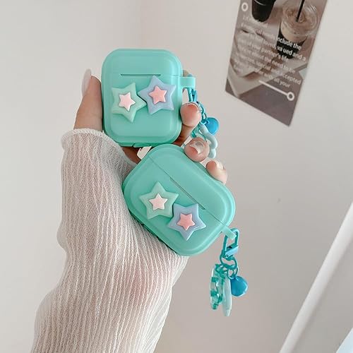 Miniatura 3 de Clouds Funda compatible con AirPods Pro con llavero, bonita funda delgada y flexible de goma de silicona protectora a prueba de golpes AirPods