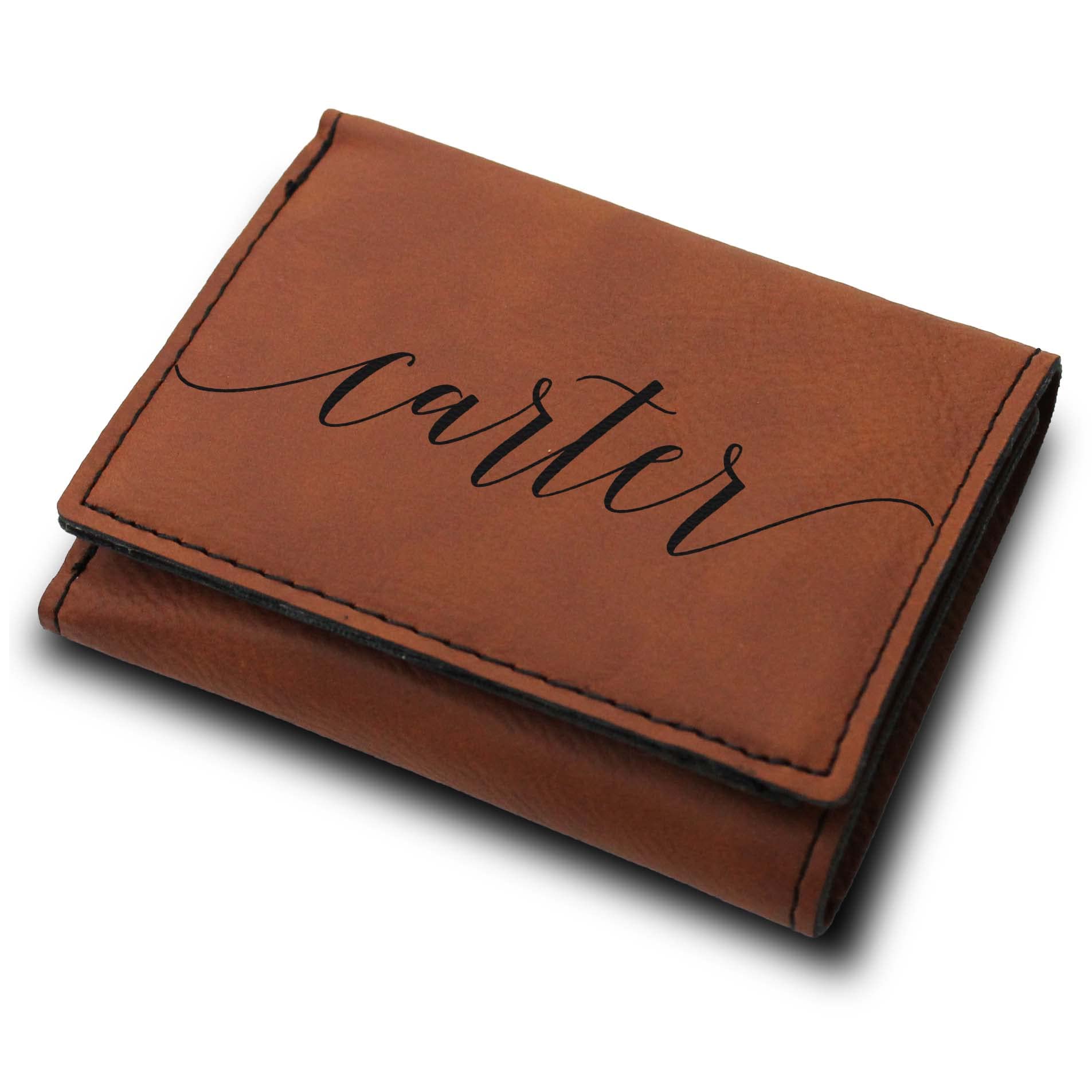 MYETCHEY Personalized Leather Wallet for Men, Tri-Fold Wallet, Valentines Day Gift for Him, Father's Day Gift
