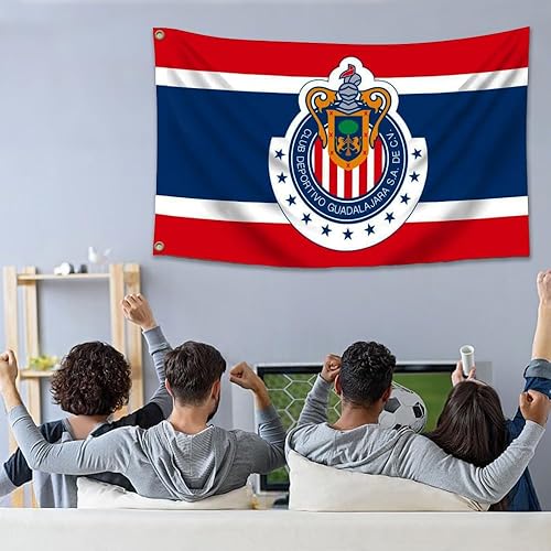 Miniatura 6 de YukaBa Bandera de bandera Chivas Guadalajara Bandera de 3 x 5 pies México Futbol Fútbol